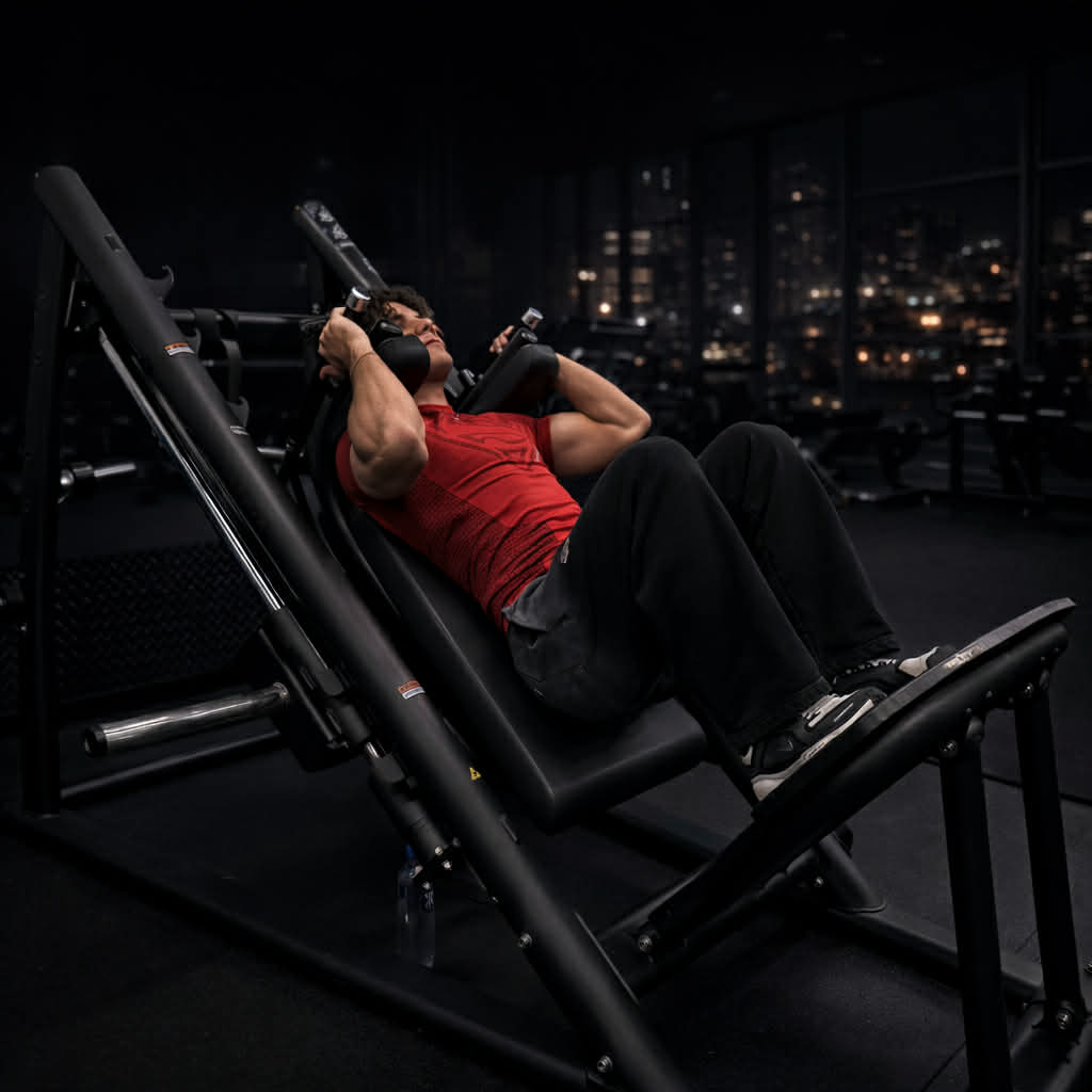 Victor on leg press machine